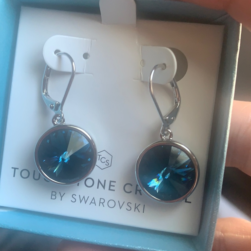 Touchstone crystal blue earrings
